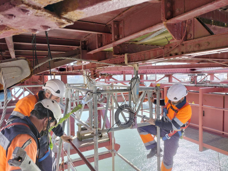 Montaje Andamio Puente Bizkaia Meccano