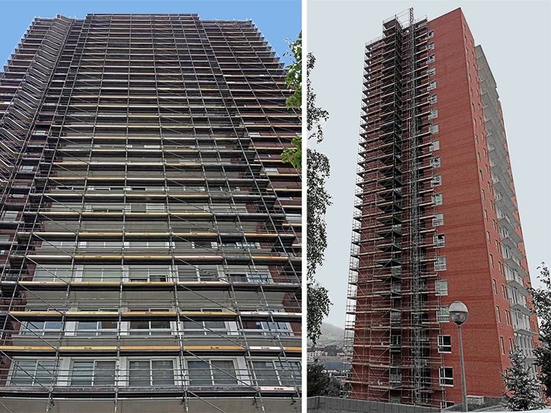 Rehabilitación torre viviendas Montajes Meccano